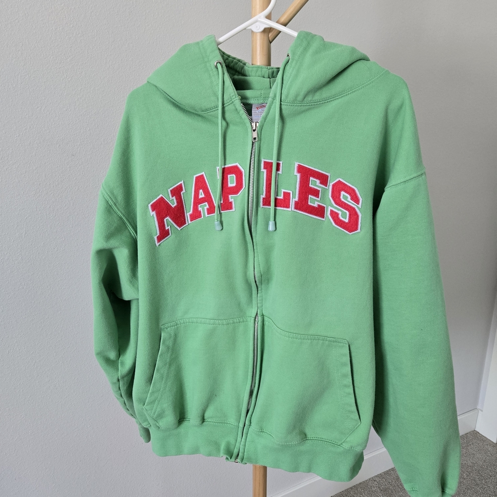 Naples Green Kids Zip-Up Hoodie
